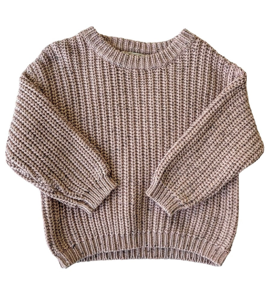 Organic Cotton Chunky Knit Sweater In Cherry Blossom - Khy Khy The Label