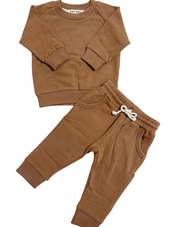 Organic Cotton Jogger Set in Terracotta - Khy Khy The Label