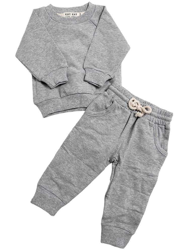 Organic Cotton Jogger Set In Sweatpant Grey - Khy Khy The Label