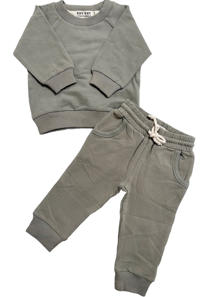 Organic Cotton Jogger Set in Grey Sage - Khy Khy The Label