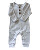 Organic Cotton Button Romper | White Linen