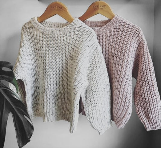 Organic Cotton Chunky Knit Sweater | Cherry Blossom